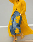 Adelaide - Linen Shirt Dress and Floral Jeans Set