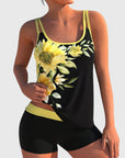 Flor – Floral tankini with shorts, creates a flat stomach effect