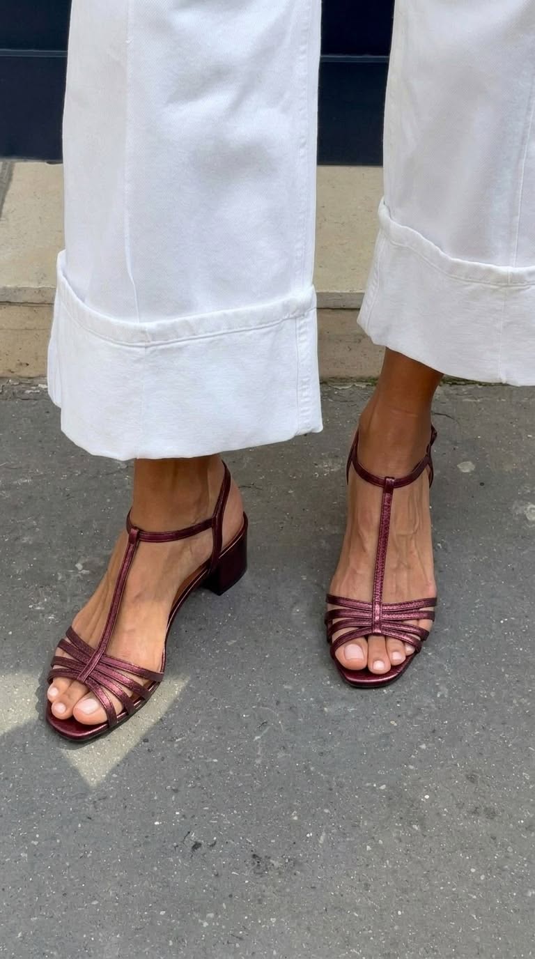Metallic Heeled Sandals