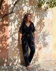 Nyxara | Cold Shoulder Wrap Waist Relaxed Jumpsuit