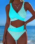 Bikini Crossed Stripes Printed