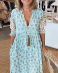 Emily | Women Printed V Neck Midi Dress