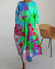 Rachel | Women Abstract Floral Long Sleeve Maxi Dress