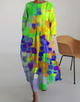 Rachel | Women Abstract Floral Long Sleeve Maxi Dress