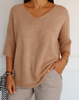 Clara | Women V Neck Short Sleeve Sweater