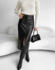 Megan | Women’s High-Slit Elegant Midi Skirt