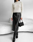 Megan | Women’s High-Slit Elegant Midi Skirt