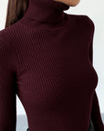 Hailey | Women’s Minimalist Slim Turtleneck Stretch Top