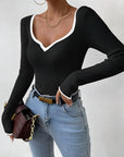 Claire | Women’s Winter Contrast Trim Knit Sweater