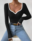 Claire | Women’s Winter Contrast Trim Knit Sweater