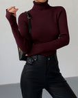 Hailey | Women’s Minimalist Slim Turtleneck Stretch Top