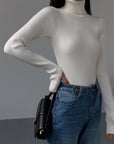 Hailey | Women’s Minimalist Slim Turtleneck Stretch Top