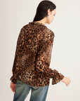 Dakota | Women’s Summer Leopard Ruffle Neck Blouse