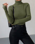 Hailey | Women’s Minimalist Slim Turtleneck Stretch Top