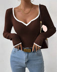 Claire | Women’s Winter Contrast Trim Knit Sweater