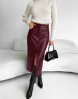 Megan | Women’s High-Slit Elegant Midi Skirt