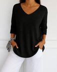 Clara | Women V Neck Short Sleeve Sweater
