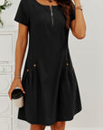 MARIELLA | Summer dress with elegant zipper, practical pockets, and daily comfort