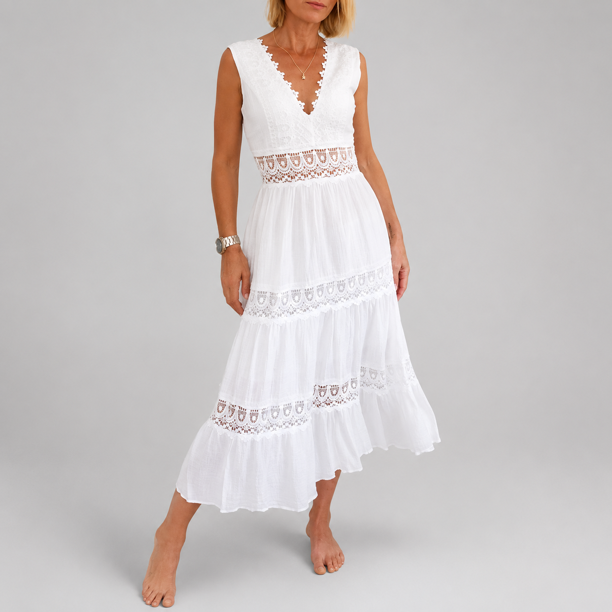 Anna | Lace V-Neck Cami Dress