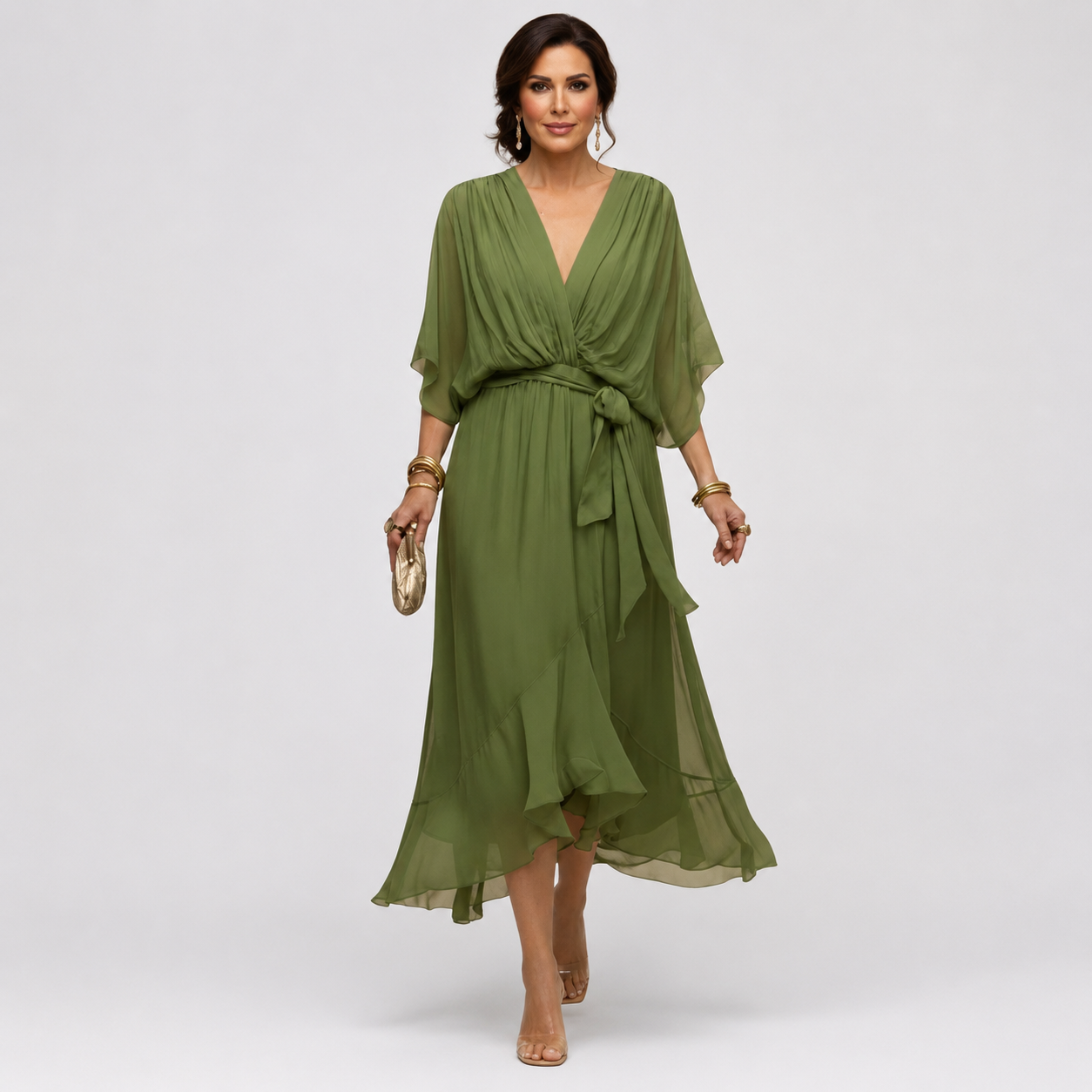 Margaret | Chiffon Dress with V-Neck