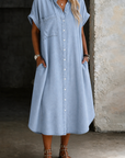 Karen | Lightweight Denim Style Shirt Dress