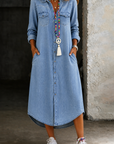 Helen | Casual Elegant Long Denim Shirt Dress
