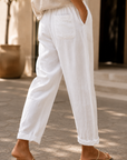 Sheila | Loose Pants in Solid Color with Pockets Sashes