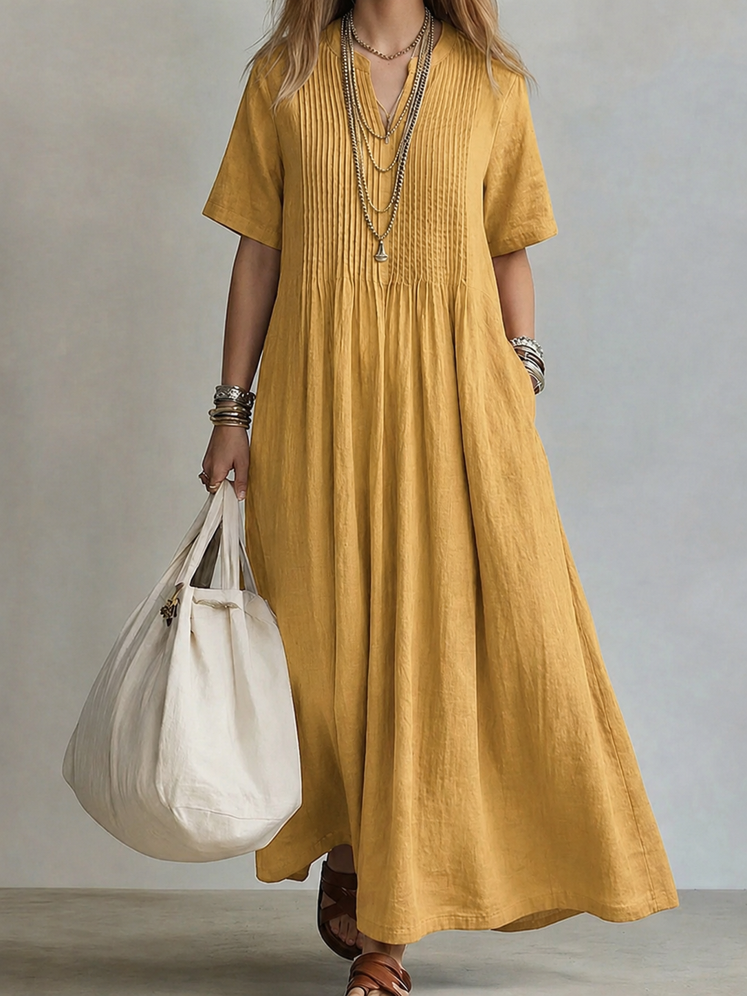 Magnolia | Elegant Flowing Pleated Dress
