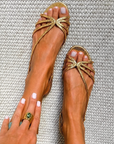 Metallic Strappy Sandals