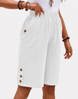 Anouk - Lightweight Bermuda Shorts with Button Details