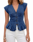 Viera | V-Neck Denim Top