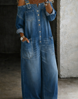 Sophia | Off Shoulder Denim Jumpsuit