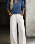 Ashley | Vintage V-Neck Denim Essential