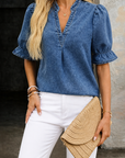 Ashley | Vintage V-Neck Denim Essential