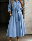 Luna | Long Sleeve Denim Dress