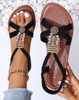 Christina | Comfortable Black Flat Sandals