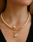 Elegant Wave Pearl Jewelry Set