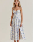 Samantha | Women’s Corset Midi Dress Flowing Skirt