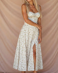 Samantha | Women’s Corset Midi Dress Flowing Skirt