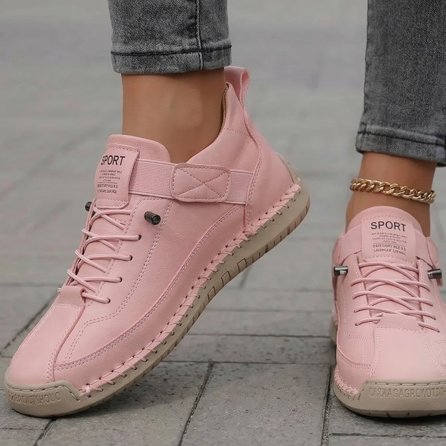 Gisela - Comfortable orthopedic shoes with leather effect