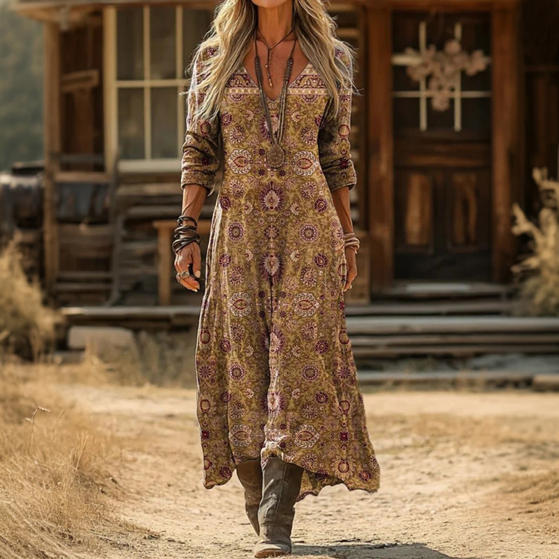 Evelyn | Vintage-Inspired Long Sleeve Casual Dress