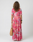 Ione | Short Sleeve V Neck Floral Midi Dress