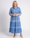 Ysolde | Three Quarter Sleeve Chain Pattern Midi Dress