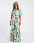 Zuleika | Short Sleeve V Neck Floral Midi Dress