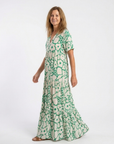 Zuleika | Short Sleeve V Neck Floral Midi Dress
