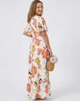 Elowen | Round Neck Short Sleeve Tiered Maxi Dress