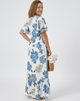 Elowen | Round Neck Short Sleeve Tiered Maxi Dress