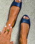 Metallic Textured Ballet Flats
