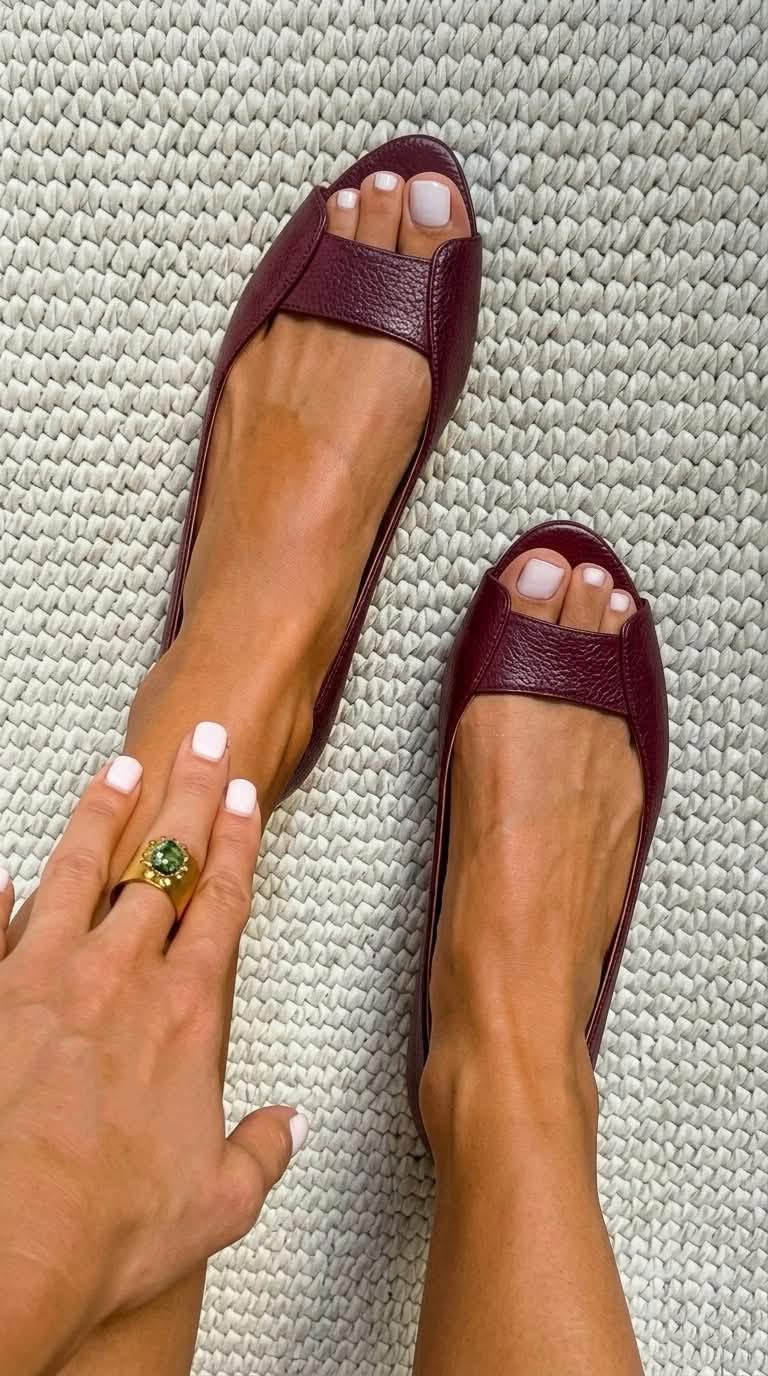 Metallic Textured Ballet Flats