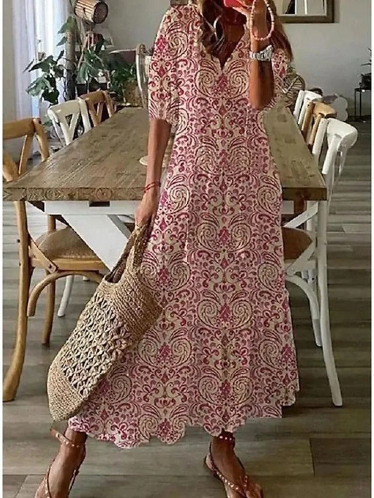 Élodie™ — Elegant velvet maxi dress with floral print